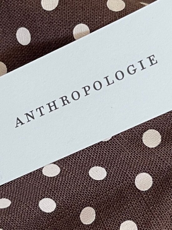 ANTHROPOLOGIE Brown & White Polka Dot Baseball Cap with Back Bow: NWT! One Size main image 4